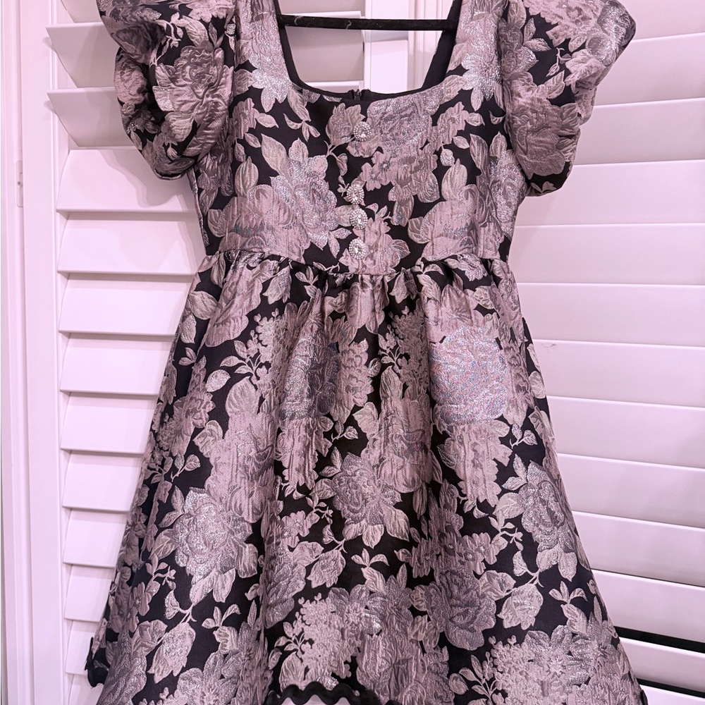 Sister Jane jacquard gold floral mini dress - Picture 2 of 5